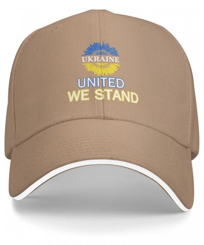 United with Ukraine Trucker Hat Support Ukraine Baseball Cap I Stand with Ukrainian United for Ukraine Dad Hat Black Brown $1...