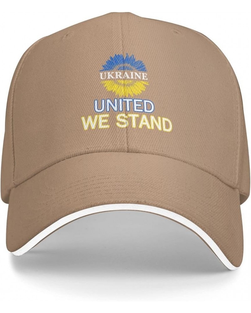 United with Ukraine Trucker Hat Support Ukraine Baseball Cap I Stand with Ukrainian United for Ukraine Dad Hat Black Brown $1...