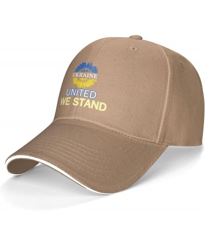 United with Ukraine Trucker Hat Support Ukraine Baseball Cap I Stand with Ukrainian United for Ukraine Dad Hat Black Brown $1...