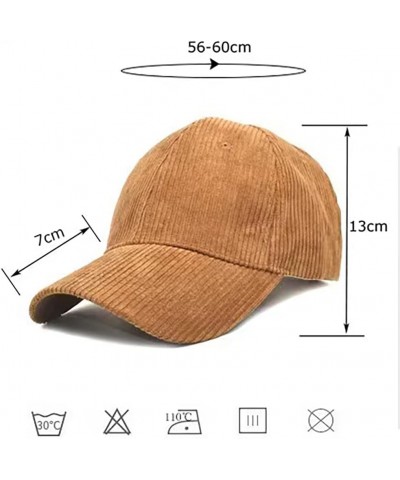 Corduroy Hat Plaid Suede Ladies Men's Fashion Vintage Sun Hat Baseball Cap with Adjustable Straps for Casual Daily Wear Burgu...