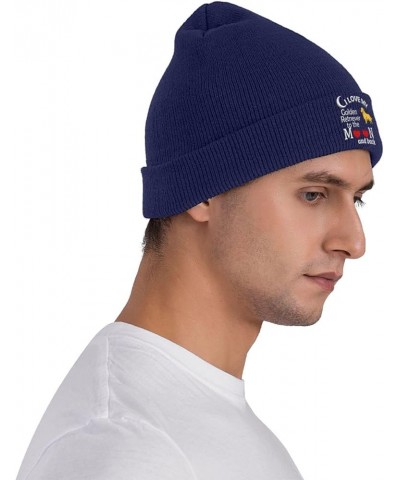 Love Golden Retriever Unisex Adult Knit Beanie Knitted Hat Navy Blue $11.47 Skullies & Beanies