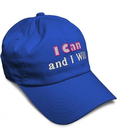 Soft Baseball Cap I Can and I Will Cotton Dad Hats for Men & Women Royal Blue $17.39 Baseball Caps