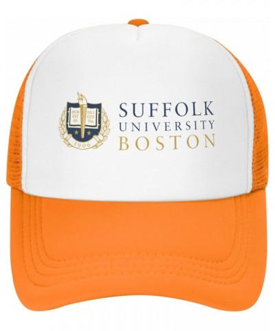 Suffolk University Trucker Hats for Both Men and Women - Mesh Baseball Snapback Hats Orange $9.89 Baseball Caps