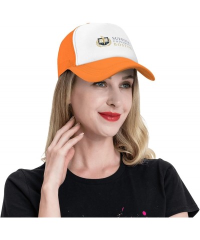 Suffolk University Trucker Hats for Both Men and Women - Mesh Baseball Snapback Hats Orange $9.89 Baseball Caps