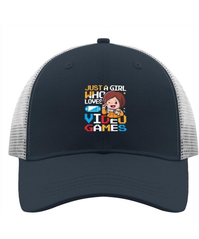 Just a Girl who Loves Video Games Sun hat 80s hat Apricot Marine Blue $8.40 Sun Hats