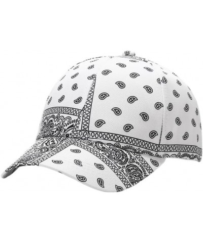 Bandana Baseball Cap for Men Women Adjustable Summer Fashion Hip Hop Paisley Bandanas Sun Hat Outdoor Beach Caps White Baseba...