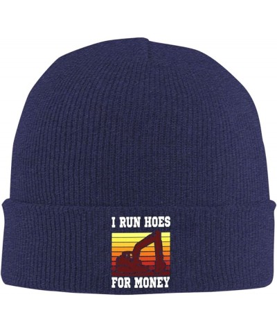 I Run Hoes for Money for Unisex Warm Soft Winter Warm Knitted Cap Navy Blue $12.70 Skullies & Beanies