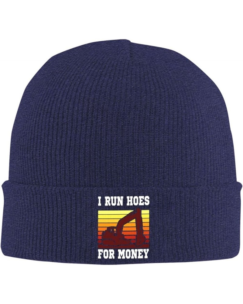 I Run Hoes for Money for Unisex Warm Soft Winter Warm Knitted Cap Navy Blue $12.70 Skullies & Beanies