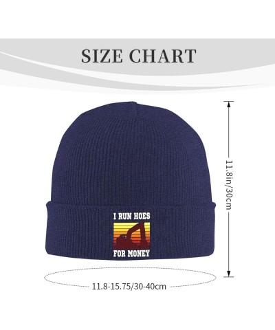 I Run Hoes for Money for Unisex Warm Soft Winter Warm Knitted Cap Navy Blue $12.70 Skullies & Beanies