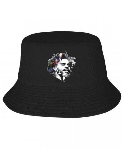 J Rapper Cole Men Women Bucket Hats Fashion Fisherman Hat Packable Sun Cap Travel Beach Hat Black $11.65 Bucket Hats