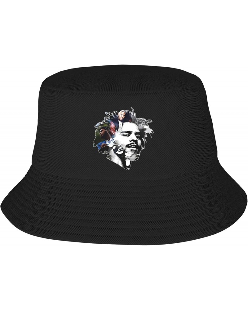 J Rapper Cole Men Women Bucket Hats Fashion Fisherman Hat Packable Sun Cap Travel Beach Hat Black $11.65 Bucket Hats