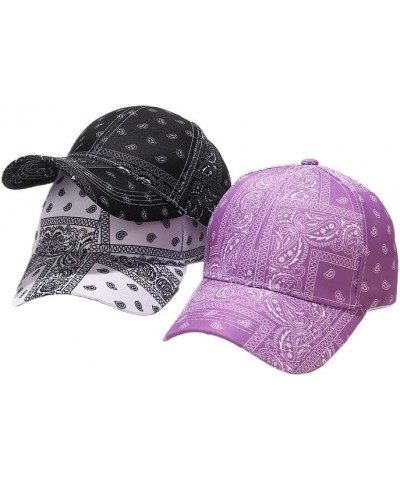 Bandana Baseball Cap for Men Women Adjustable Summer Fashion Hip Hop Paisley Bandanas Sun Hat Outdoor Beach Caps White Baseba...