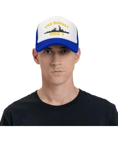 USS Barney DDG 6 Flag-Trucker Hats Denim Hats Cowboy Knit hat Baseball Caps Fisherman's hat Blue $17.72 Baseball Caps