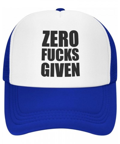 Zero Fucks Given Baseball Hats for Men Women Adjustable Trucker Hat Blue $9.26 Baseball Caps