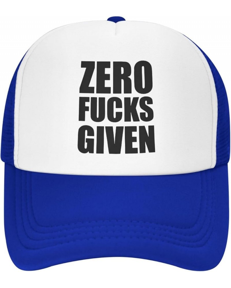 Zero Fucks Given Baseball Hats for Men Women Adjustable Trucker Hat Blue $9.26 Baseball Caps