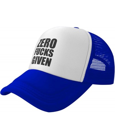 Zero Fucks Given Baseball Hats for Men Women Adjustable Trucker Hat Blue $9.26 Baseball Caps