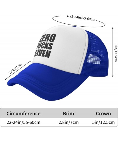 Zero Fucks Given Baseball Hats for Men Women Adjustable Trucker Hat Blue $9.26 Baseball Caps