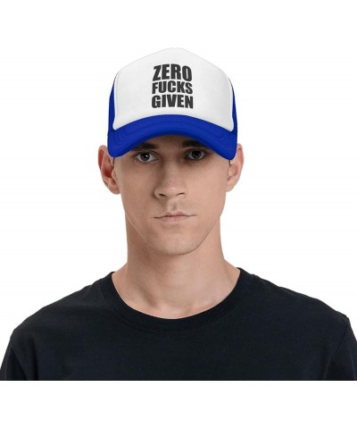 Zero Fucks Given Baseball Hats for Men Women Adjustable Trucker Hat Blue $9.26 Baseball Caps