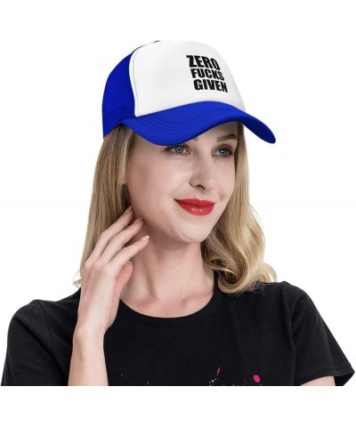 Zero Fucks Given Baseball Hats for Men Women Adjustable Trucker Hat Blue $9.26 Baseball Caps