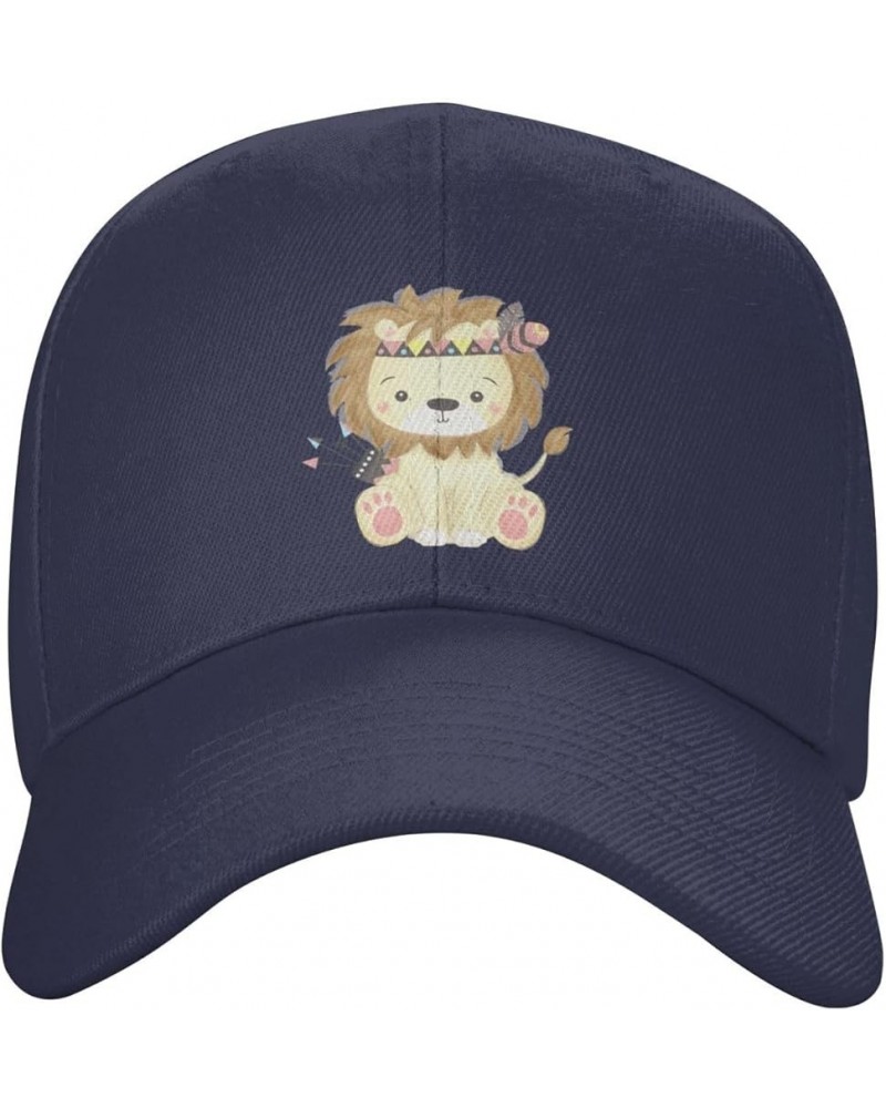 Cute Tribal Lion Baseball Caps for Men Women Hat Adjustable Cap Trucker Hats Dad Cap Navy Blue $8.98 Baseball Caps