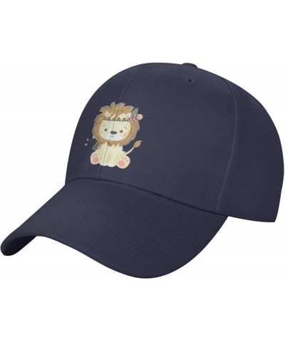 Cute Tribal Lion Baseball Caps for Men Women Hat Adjustable Cap Trucker Hats Dad Cap Navy Blue $8.98 Baseball Caps