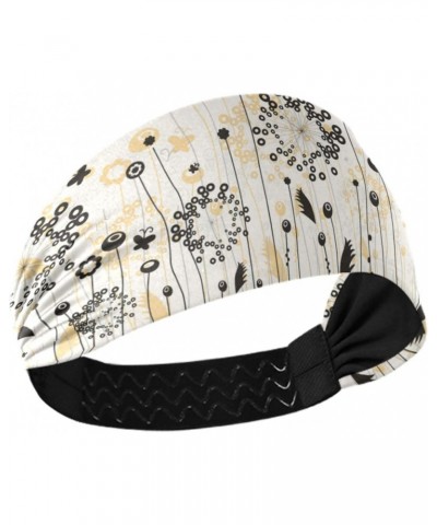 Black Dandelion Headband for Women, Elastic Headwraps Hair Band Sweatband $9.51 Headbands