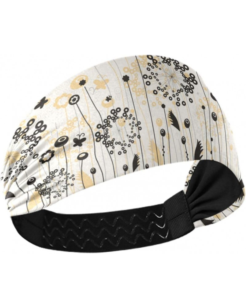 Black Dandelion Headband for Women, Elastic Headwraps Hair Band Sweatband $9.51 Headbands