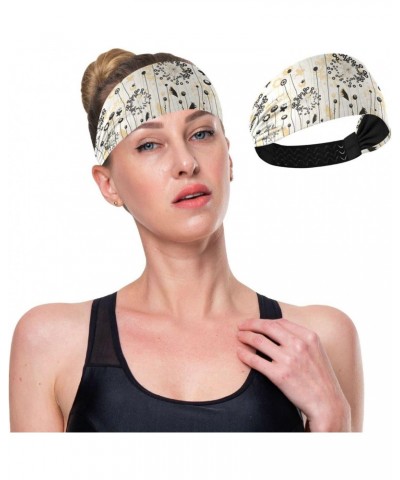 Black Dandelion Headband for Women, Elastic Headwraps Hair Band Sweatband $9.51 Headbands