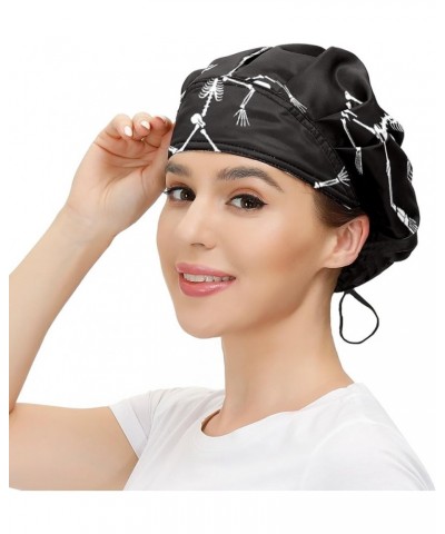 Adjustable Working Caps, Elastic Bandage Tie Back Hats, Cover Hair Bouffant Hats with Sweatband 61 Skeleton $9.99 Balaclavas