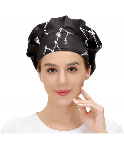 Adjustable Working Caps, Elastic Bandage Tie Back Hats, Cover Hair Bouffant Hats with Sweatband 61 Skeleton $9.99 Balaclavas