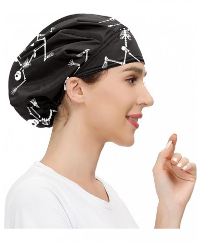 Adjustable Working Caps, Elastic Bandage Tie Back Hats, Cover Hair Bouffant Hats with Sweatband 61 Skeleton $9.99 Balaclavas