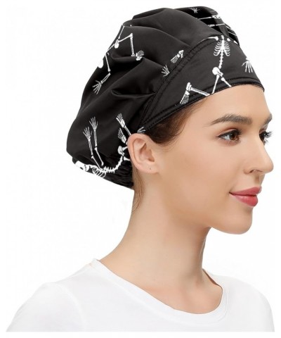 Adjustable Working Caps, Elastic Bandage Tie Back Hats, Cover Hair Bouffant Hats with Sweatband 61 Skeleton $9.99 Balaclavas