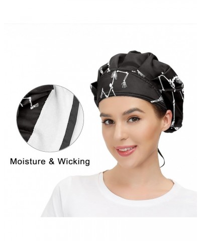 Adjustable Working Caps, Elastic Bandage Tie Back Hats, Cover Hair Bouffant Hats with Sweatband 61 Skeleton $9.99 Balaclavas