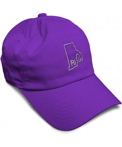 Soft Baseball Cap Rhode Island State Map Ri Embroidery Names Cotton Dad Hats for Men & Women Purple Design Only $16.23 Baseba...