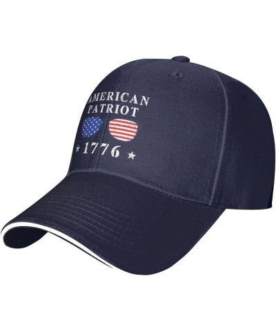 American Patriot 1776 Celebrate Freedom Baseball Cap Men Ponytail Hat Women Dad Hat Adjustable Trucker Hat Black Navy Blue $1...