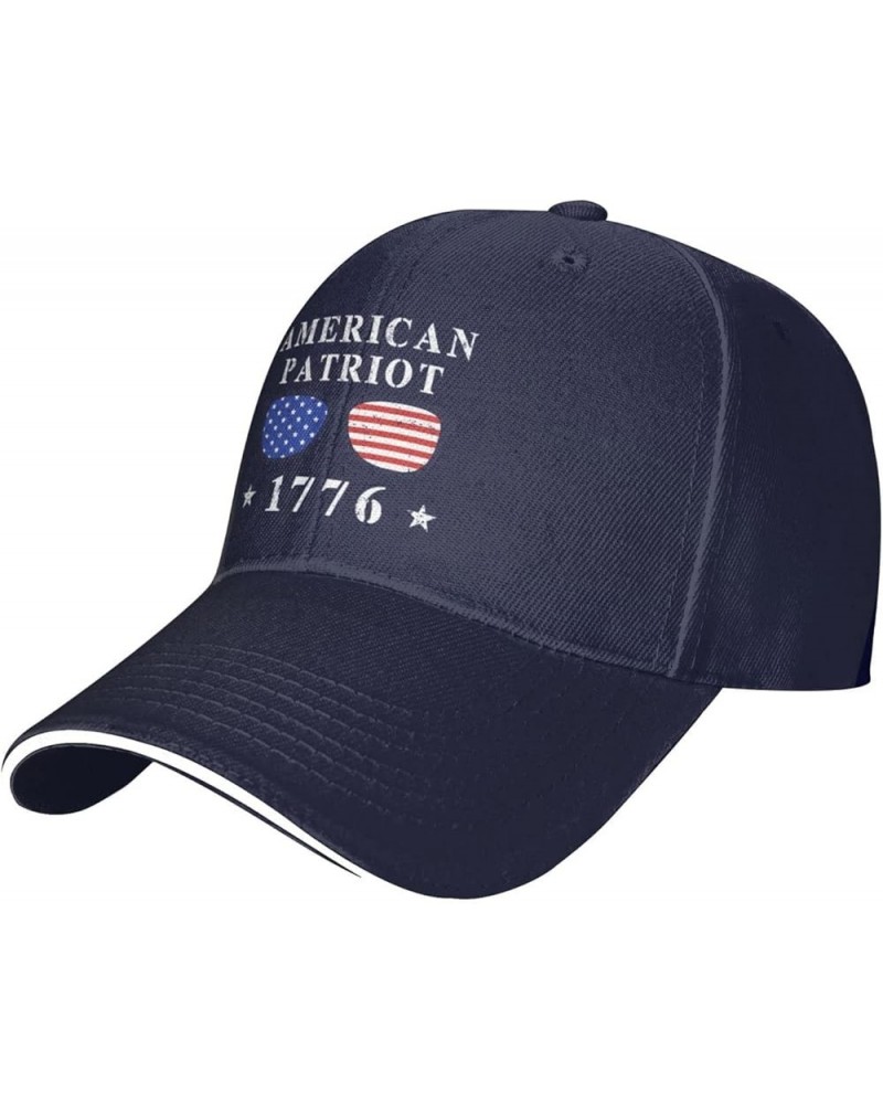 American Patriot 1776 Celebrate Freedom Baseball Cap Men Ponytail Hat Women Dad Hat Adjustable Trucker Hat Black Navy Blue $1...