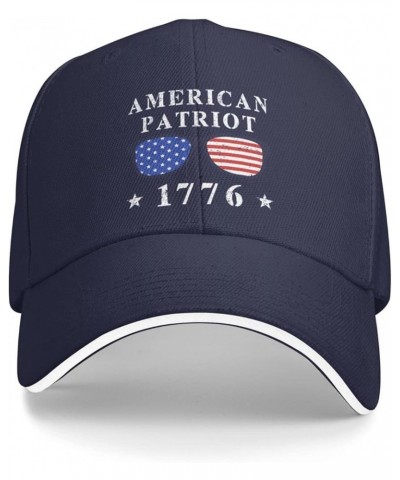 American Patriot 1776 Celebrate Freedom Baseball Cap Men Ponytail Hat Women Dad Hat Adjustable Trucker Hat Black Navy Blue $1...