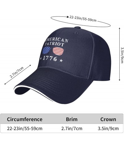 American Patriot 1776 Celebrate Freedom Baseball Cap Men Ponytail Hat Women Dad Hat Adjustable Trucker Hat Black Navy Blue $1...