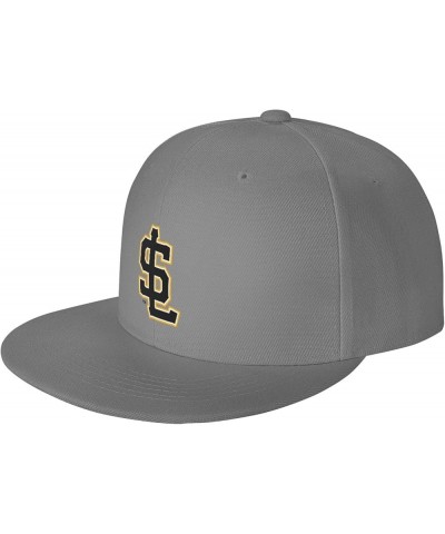 Salt Lake Bees Hats for Men Flat Bill Fitted Caps Hiphop Rap Adjustable Baseball Trucker Dad Hat Gray $9.33 Baseball Caps