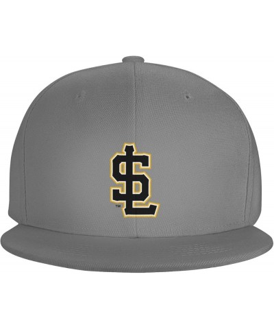 Salt Lake Bees Hats for Men Flat Bill Fitted Caps Hiphop Rap Adjustable Baseball Trucker Dad Hat Gray $9.33 Baseball Caps