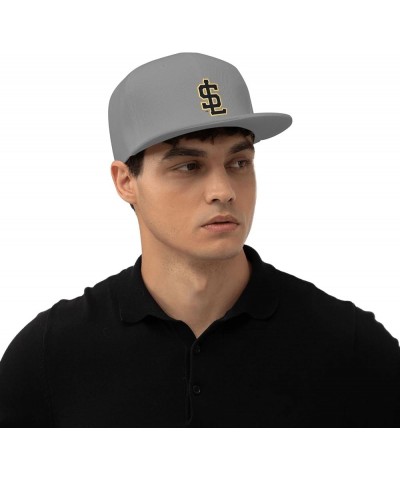 Salt Lake Bees Hats for Men Flat Bill Fitted Caps Hiphop Rap Adjustable Baseball Trucker Dad Hat Gray $9.33 Baseball Caps