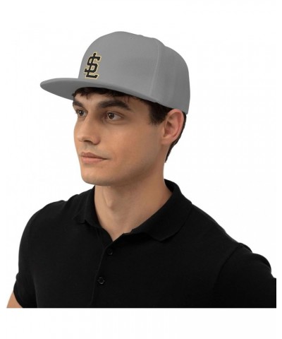 Salt Lake Bees Hats for Men Flat Bill Fitted Caps Hiphop Rap Adjustable Baseball Trucker Dad Hat Gray $9.33 Baseball Caps