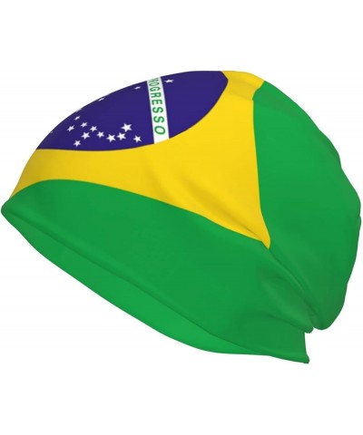 Brazil Flag Slouchy Beanie,Summer Winter Warm Knitted Hat Soft Sleep Cap Beanie Cap for Women Men Brazil-a7 $10.63 Skullies &...