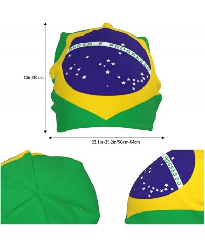 Brazil Flag Slouchy Beanie,Summer Winter Warm Knitted Hat Soft Sleep Cap Beanie Cap for Women Men Brazil-a7 $10.63 Skullies &...