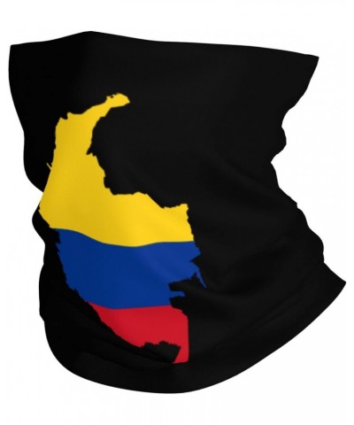 Flag Map Of Colombia Neck Gaiter Face Cover Scarf, Breathable Windproof Sun Protection Men Women Balaclava Outdoor Skiing Fis...