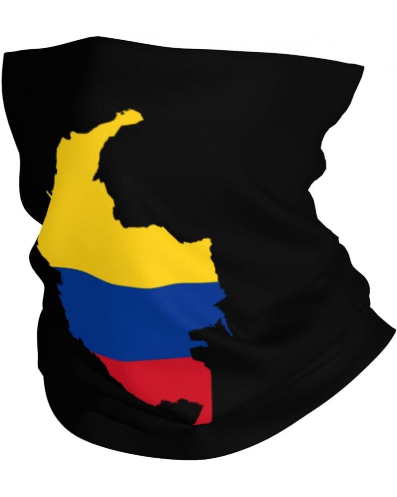 Flag Map Of Colombia Neck Gaiter Face Cover Scarf, Breathable Windproof Sun Protection Men Women Balaclava Outdoor Skiing Fis...