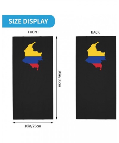 Flag Map Of Colombia Neck Gaiter Face Cover Scarf, Breathable Windproof Sun Protection Men Women Balaclava Outdoor Skiing Fis...