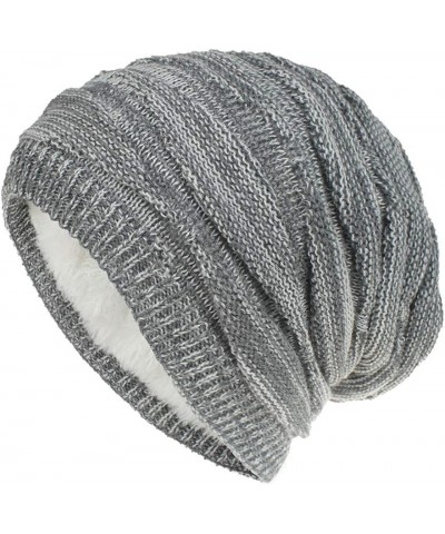 Winter Knit Hat for Men & Women Wool Ribbed Cap Warm & Soft Stylish Toboggan Caps for Cold Weather Grey $7.83 Skullies & Beanies