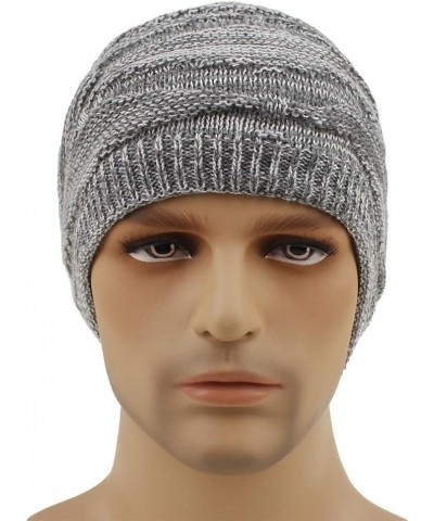 Winter Knit Hat for Men & Women Wool Ribbed Cap Warm & Soft Stylish Toboggan Caps for Cold Weather Grey $7.83 Skullies & Beanies