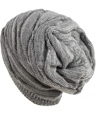 Winter Knit Hat for Men & Women Wool Ribbed Cap Warm & Soft Stylish Toboggan Caps for Cold Weather Grey $7.83 Skullies & Beanies